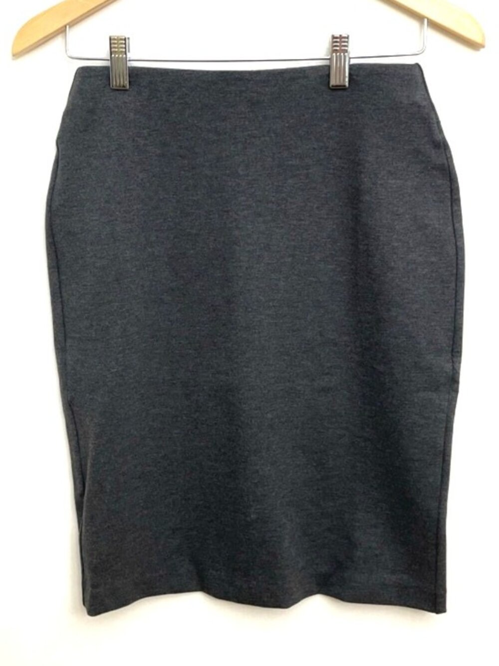 Quince Ultra Stretch Ponte Pencil Skirt Size XS Charcoal Gray Neutral Minimalist